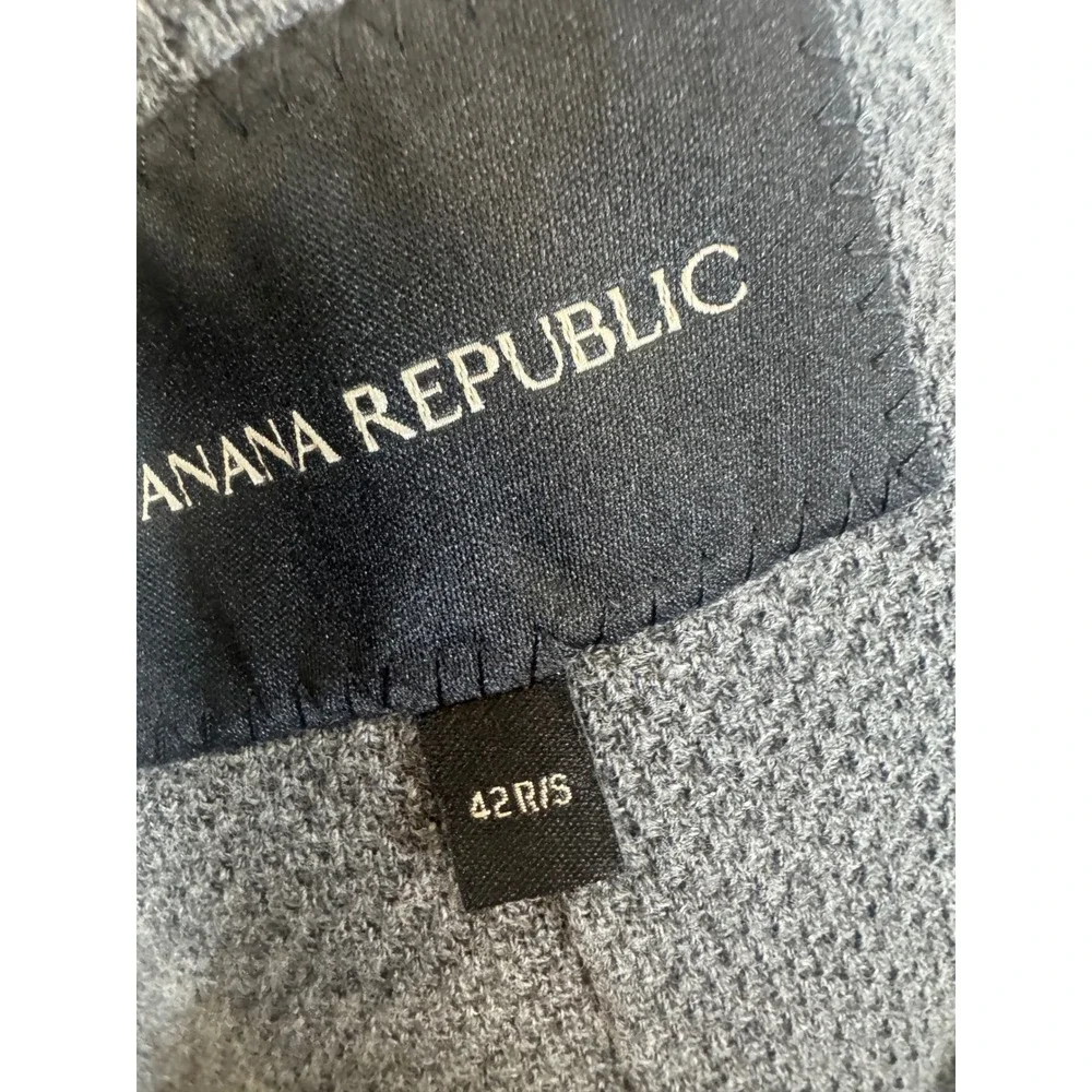 Banana Republic Mens 42R Gray Knit Blazer Sport Coat Cotton Textured 186113-00 - Picture 6 of 12